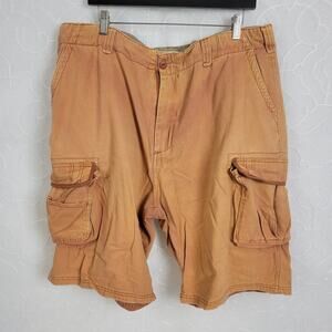 Swiss Cross Mens SC Cargo Shorts 38 Orange Twill 7 Pockets Casual